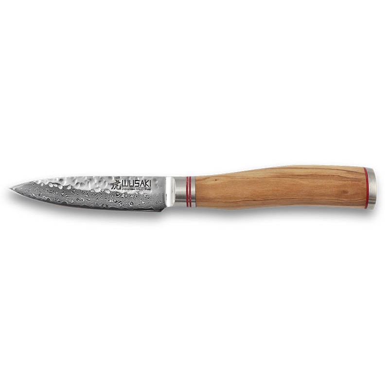 couteau d'office - serie damas - lame 90mm - manche olivier