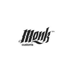 'monk customs' decal blanc