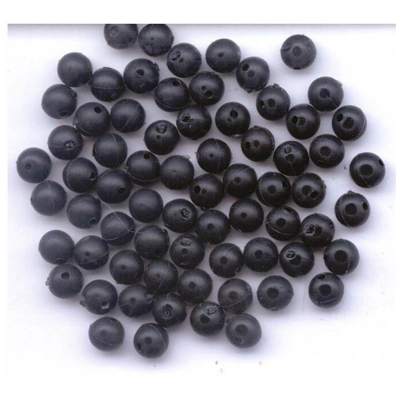 poch. 50x perles dures noires 4 mm