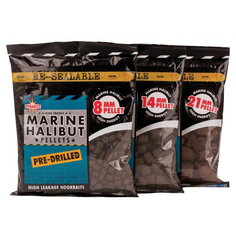 pellets pre-drilled marine halibut